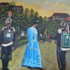 “Piccola scena del Maggio costabonese”, 1966 – Olio su tela di Angelo Corsini – Collezione Riccardo Schwamenthal