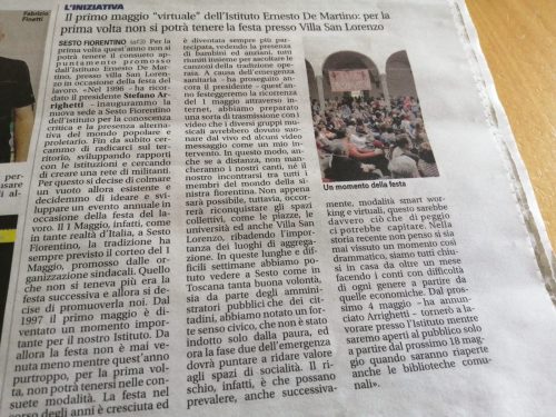Bisenziosette sul nostro primo maggio 2020 “virtuale”