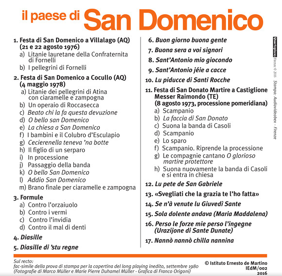Il paese di San Domenico - Copertina - Retro