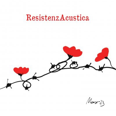 Copertina dell’album “Mono 23” dei ResistenzAcustica. Al centro c'è un filo spinato che percorre in orizzontale, leggermente obliquo, la copertina; alcune delle sue punte sono gambi di papaveri rossi.
In alto al centro c'è il nome del gruppo in rosso, con un carattere da macchina da scrivere; in basso a destra c'è il titolo dell'album, in nero, corsivo, scritto a mano.