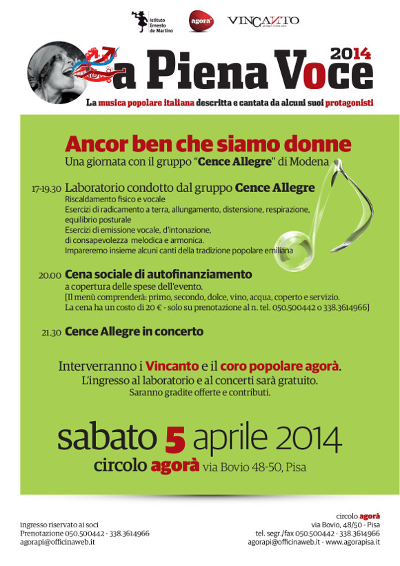 A piena voce 2014 - 5 aprile - Cence allegre