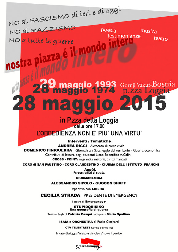 Locandina "Nostra piazza è il mondo intero"