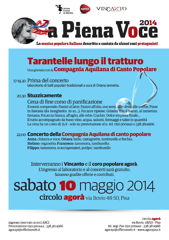 Volantino "A piena voce - Tarantelle lungo il tratturo"